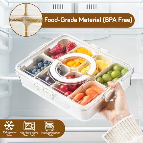 Image of HOKIPO Fridge Storage Containers with 8 Partition - BPA Free Plastic Food Storage Containers for Refrigerator & Freezer | Fresh Vegetable Crisper Box & Kitchen Storage Set (AR-6105)
