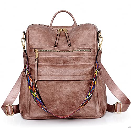 Image of Dora & Liz Womens Backpack Purse Leather Backpack Purse for Women Travel Fashion Backpack Designer Ladies Shoulder Bags