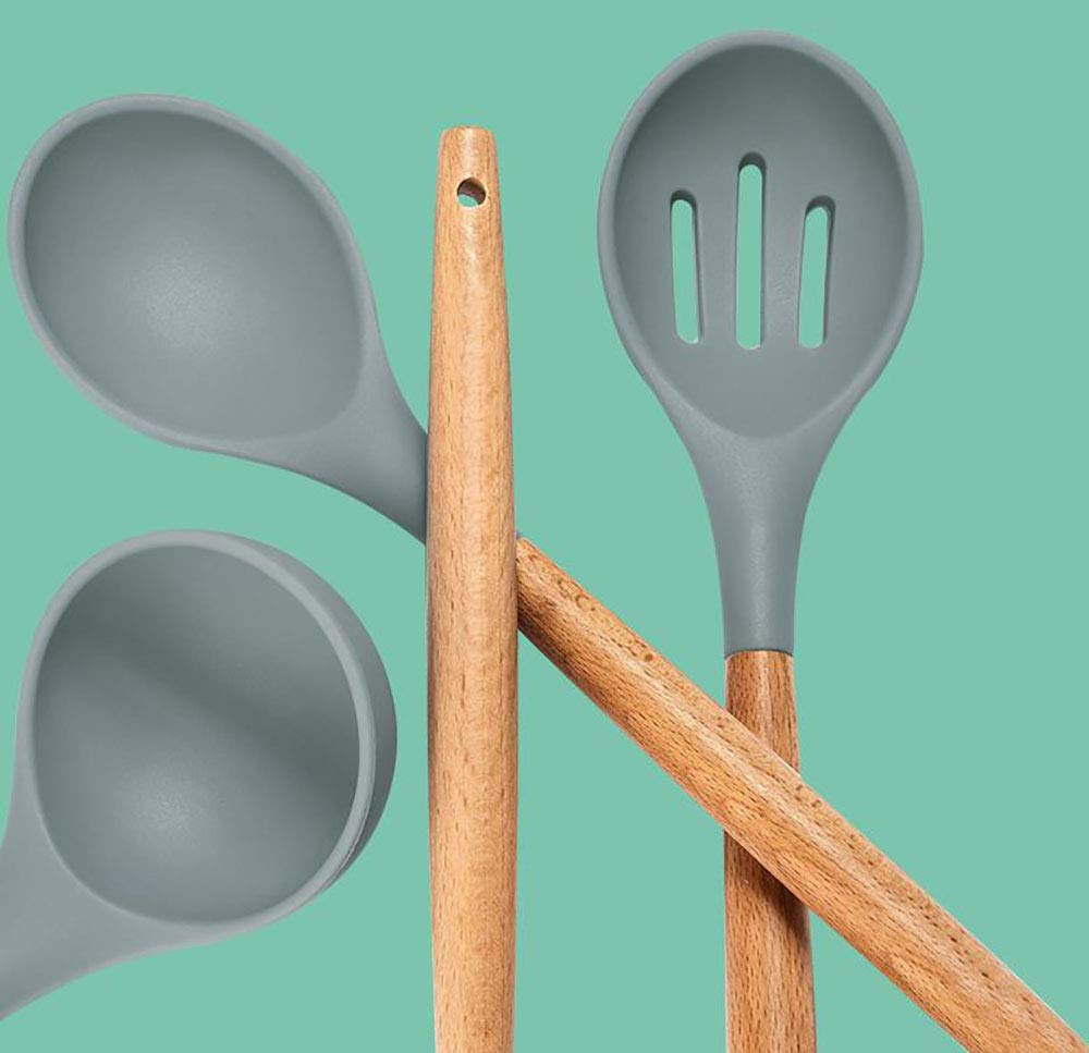 YMZ Silikon-Küchenhelfer-Set, antihaftbeschichtet und hitzebeständig, Kochgeschirr-Set für Grillen, Kochen, Backen, antihaftbeschichtet, hitzebeständig 12 set