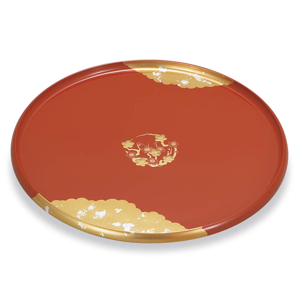 Amazon｜ミタニ 山中漆器 盆 朱 30cm 山中塗 梅の華 10.0 丸盆 M17255