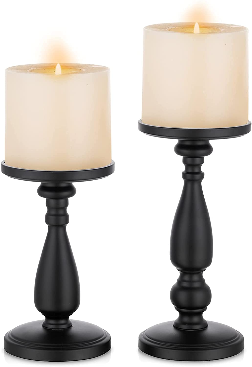 Candle Holders for Pillar Candles Metal Candlestick Holder 2 Pcs Candleholders Stand for LED Tea Light Candles, Ornament for Birthday, Wedding and Home Decoration