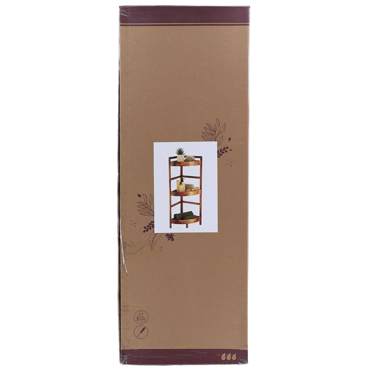 Tendance - Meuble d'Angle 3 Etagères Acacia - Acacia - Salle de Bain - Petit Mobilier