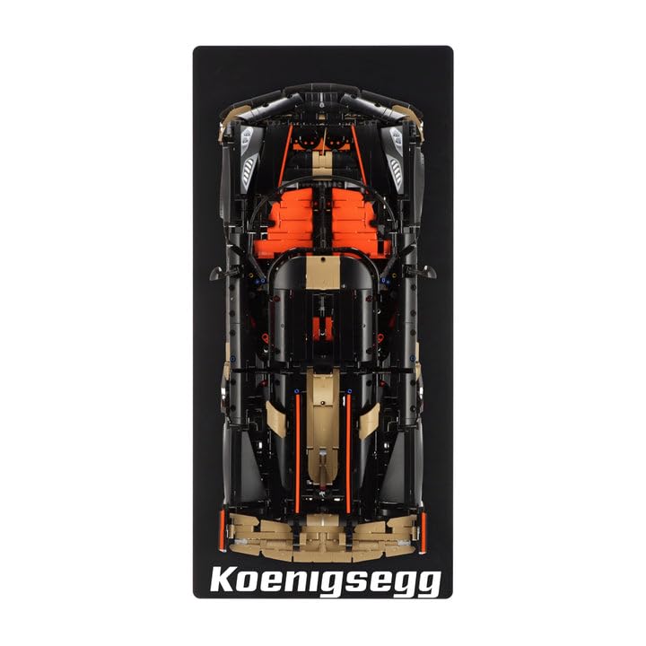 Wall Display Compatible with LEGO 42232 Koenigsegg Sadair's Spear Megacar, Black (Vinyl: Yes)