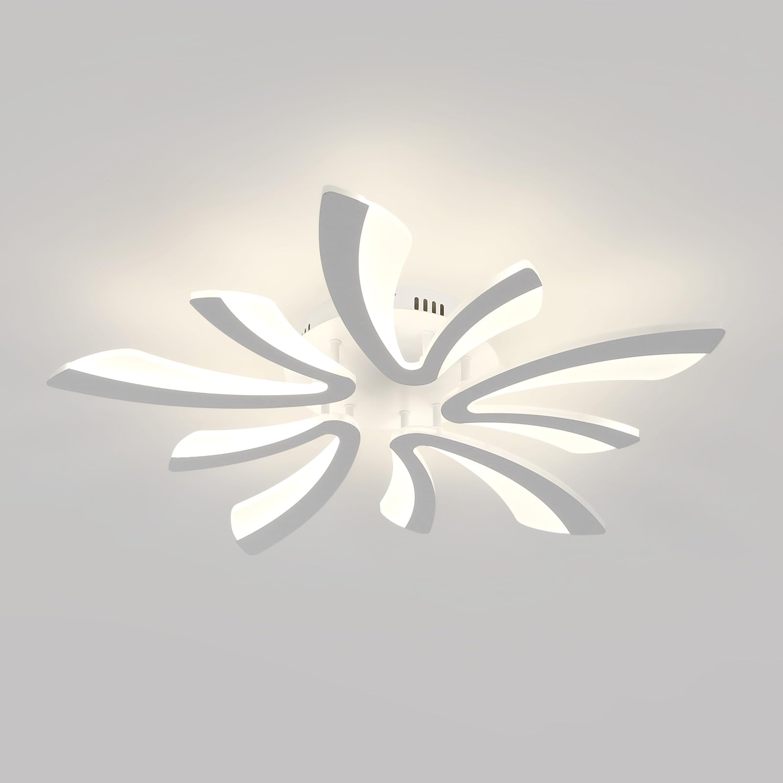 Comely Plafoniera da soffitto LED moderna 50W, 5625LM. Design elegante a cinque teste in acrilico e ferro, ideale per soggiorno, camera da letto o sala da pranzo. Luce naturale 4500K, bianco, 70cm