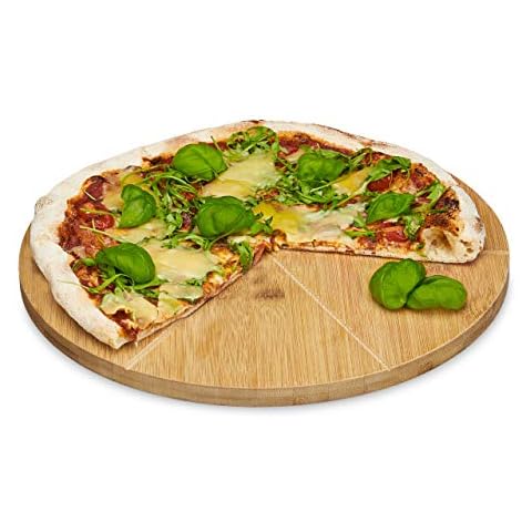 Assiette à pizza en bambou Relaxdays Cover