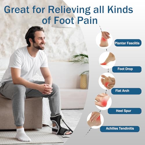 Plantar Fasciitis Night Splint: Plantar Fascia Brace for Plantar Fasciitis Relief,Achilles Tendonitis, Foot Drop, Heel Pain, Adjustable Ankle Brace with Arch Support for Women & Men, Black - Image 3
