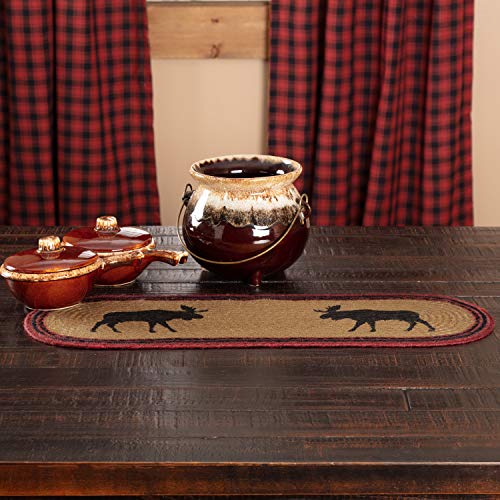 VHC-Brands-Cumberland-Moose-Rustic-Decor-Natural-Jute-Table-Runner-for-Kitchen-Dining-Room-Tan-Red-Black-Woodland VHC Brands Cumberland Moose Rustic Decor Natural Jute Table Runner for Kitchen Dining Room Tan Red Black Woodland