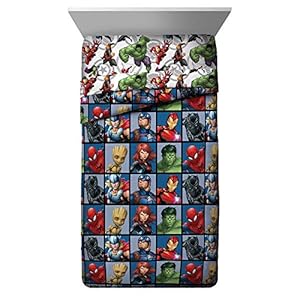 Marvel Avengers Team Twin Comforter – Super Soft Kids Bedding – Fade Resistant Polyester Microfiber Fill (Official…