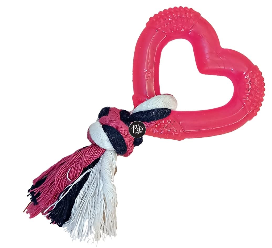 The Pets Company TPR Heart with Rope Knot, Puppy Chew Teething Toy for Playing and Teeth Cleaning Training (B0BTHDR47Z) Amazon Price History, Amazon Price Tracker