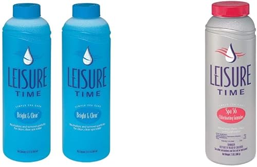 LEISURE TIME A-02 Clarificador brillante y transparente para spas y jacuzzis, 1 cuarto de galón, paquete de 2 y tiempo libre 22337A Spa 56 gránulos