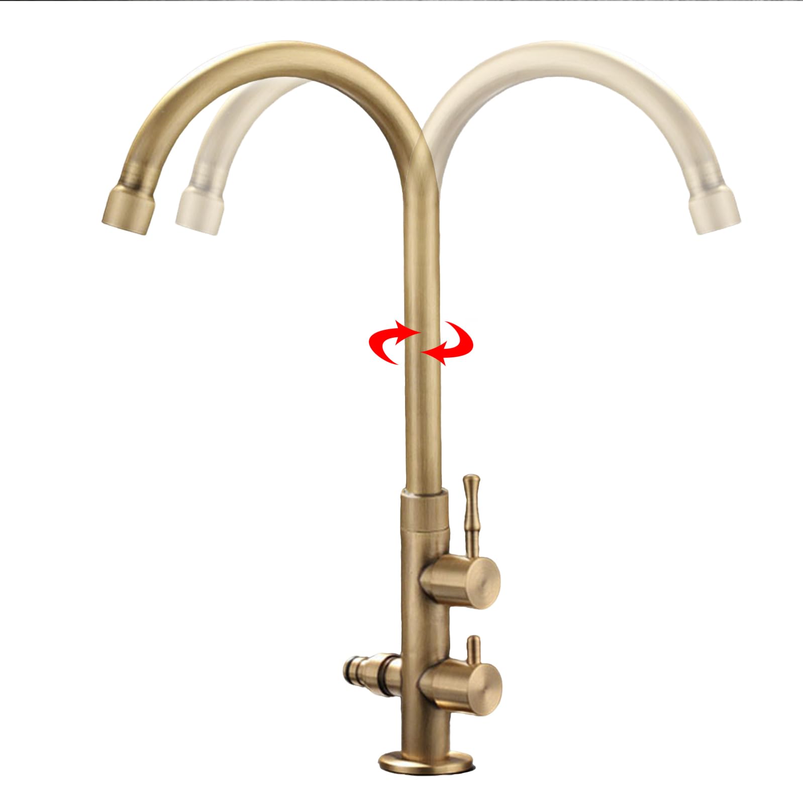 Grifo Lavadora Doble Salida Grifo Mezclador De Baño Grifos Agua Fria Doble Manija,Antigüedad
