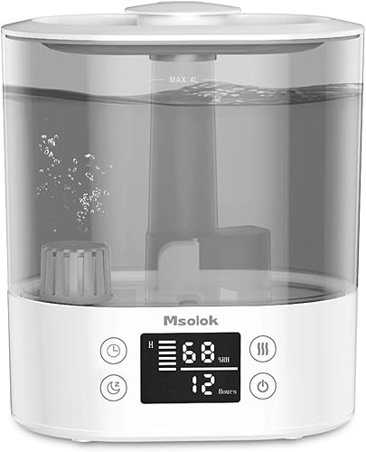 Msolok Humidificadores para dormitorio, hogar y bebé humidificadores de aire de niebla fría de 4 litros para plantas, humidificador de aire de