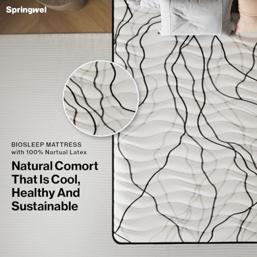 Image of Springwel BioSleep 100% Natural Latex 5 Inch Bed Mattress | 15 Yrs Warranty | Spine & Back Orthopedic Support | Breathable & Anti Microbial Bamboo Charcoal Fabric Cover | King Size (78X72X5) Inches