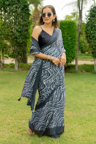 Image of MIRCHI FASHION Saree for Woman Chiffon Shibori Printed | Lightweight Regular Use and Professional Office Sari with Blouse Piece