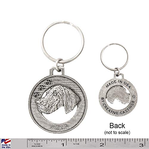 Vizsla Keychain, Dog, Pewter, D174KC, 1 1/2", 100% Handmade in The USA, Pet, Tag, Metal, Keychain, Key Chain, Key Ring, Key Fob, Gift, Over 90 Dog Keychains2