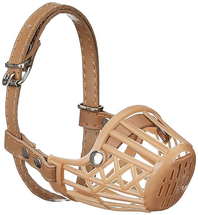 D&C PAWS Dog Muzzle Cum Mouth Cover Basket Cage with Adjustable Leather Strap Muzzle Suitable for All Types of Dogs and Puppies - Beige (Size 04) (B0CPJD4XYL) Amazon Price History, Amazon Price Tracker