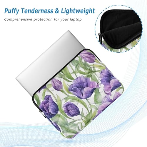 Funda para portátil 13-14 pulgadas color morado con tulipanes miniatura 5