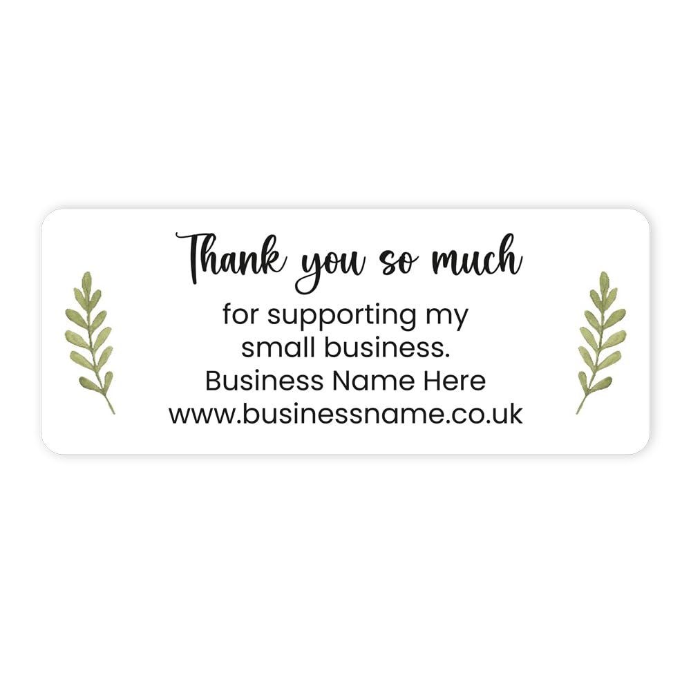 Whimsical Script Waterproof Labels - Thank You - Pack of 30
