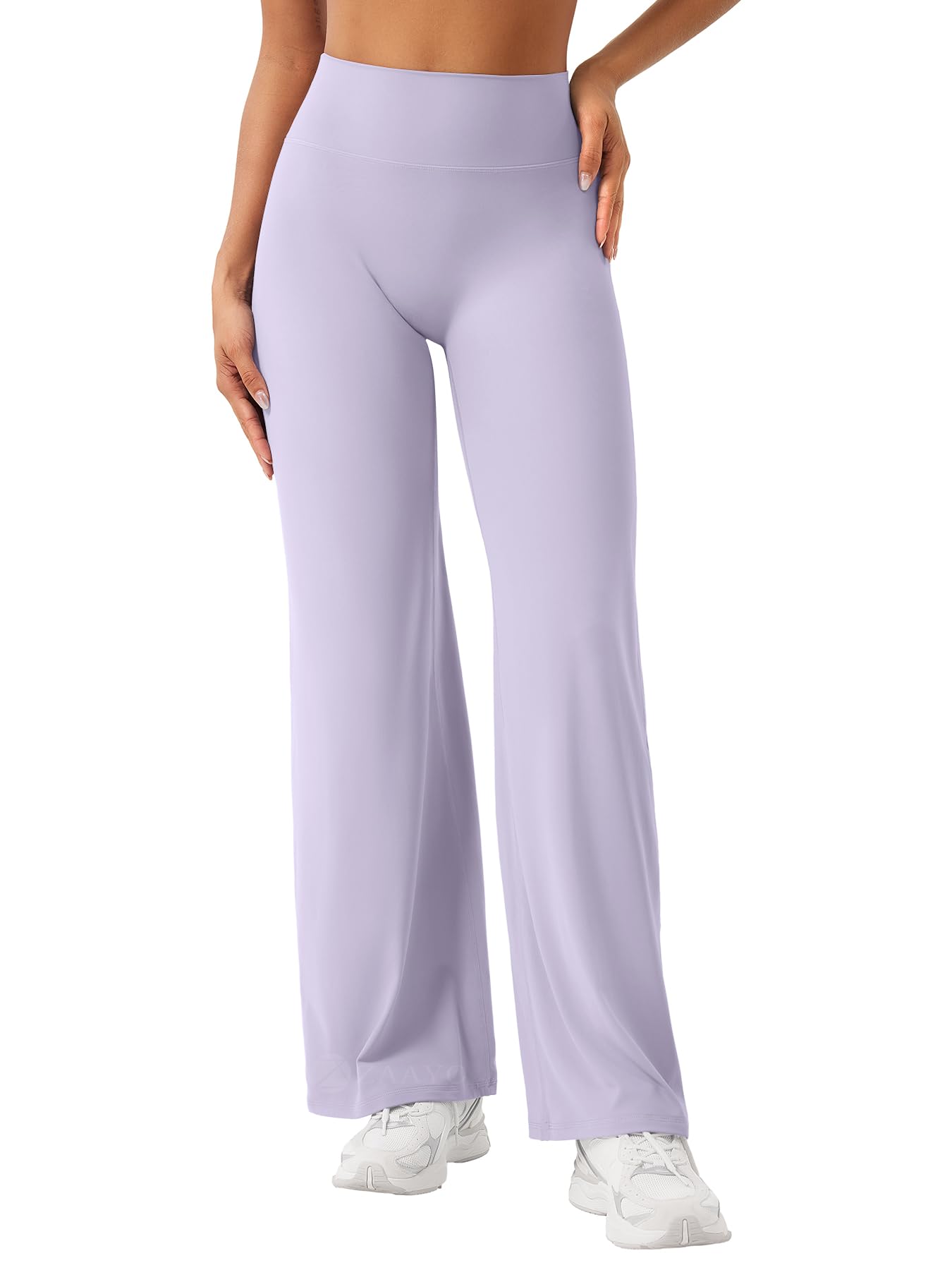 ZAAYO Nahtlose Straight Leggings Damen Flared Legging Yoga Hosen Gym Pant | Hohe Taille, Booty Lifting, Wide Leg, Butterweich, Schlaghose, Sport, Yoga Legging-Regular/Lang/Extra Lang