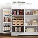 IRONCK Buffet Cabinet with Storage, Sideboards with 4 Doors, Kitchen Storage Cabinet with 6 Adjustable Shelves, Modern Coffee Bar with 3 Drawers, White
