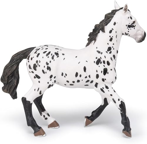 Miniatura 8 de Papo - Figura de caballo Appaloosa negro - Figura realista de caballo y poni - 3 años - Juguete educativo con animales - Pintado a mano - Duradero -