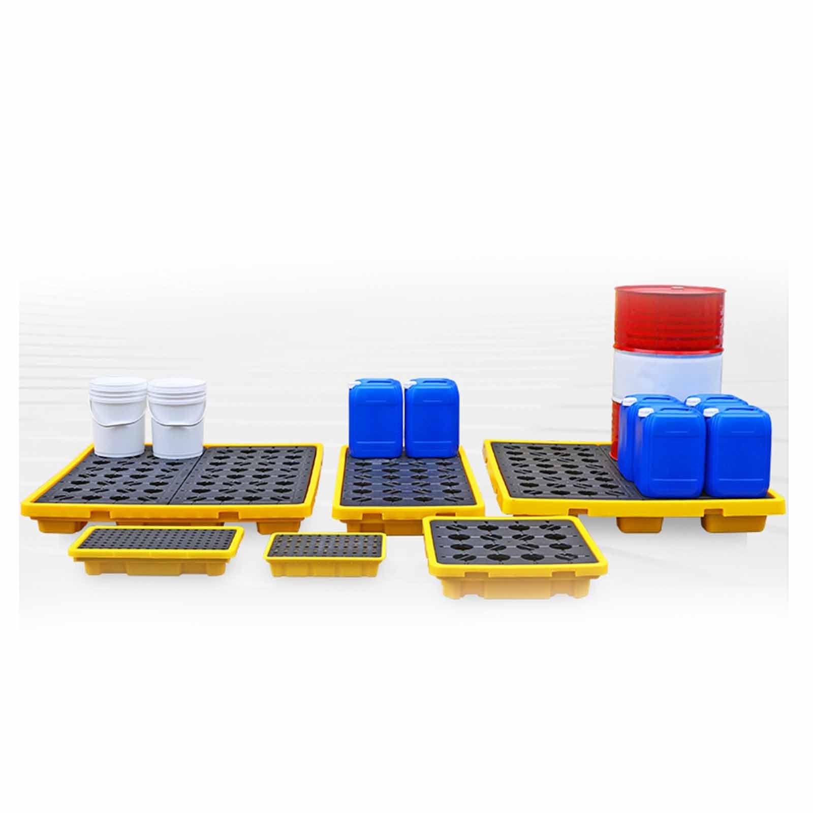 QUSYZD Yellow & Black Spill Containment Pallet - 2,000 Lbs Load Capacity Spill-Proof Tray for Garage & Basement - Durable Spill Containment Platform,66x36x12cm