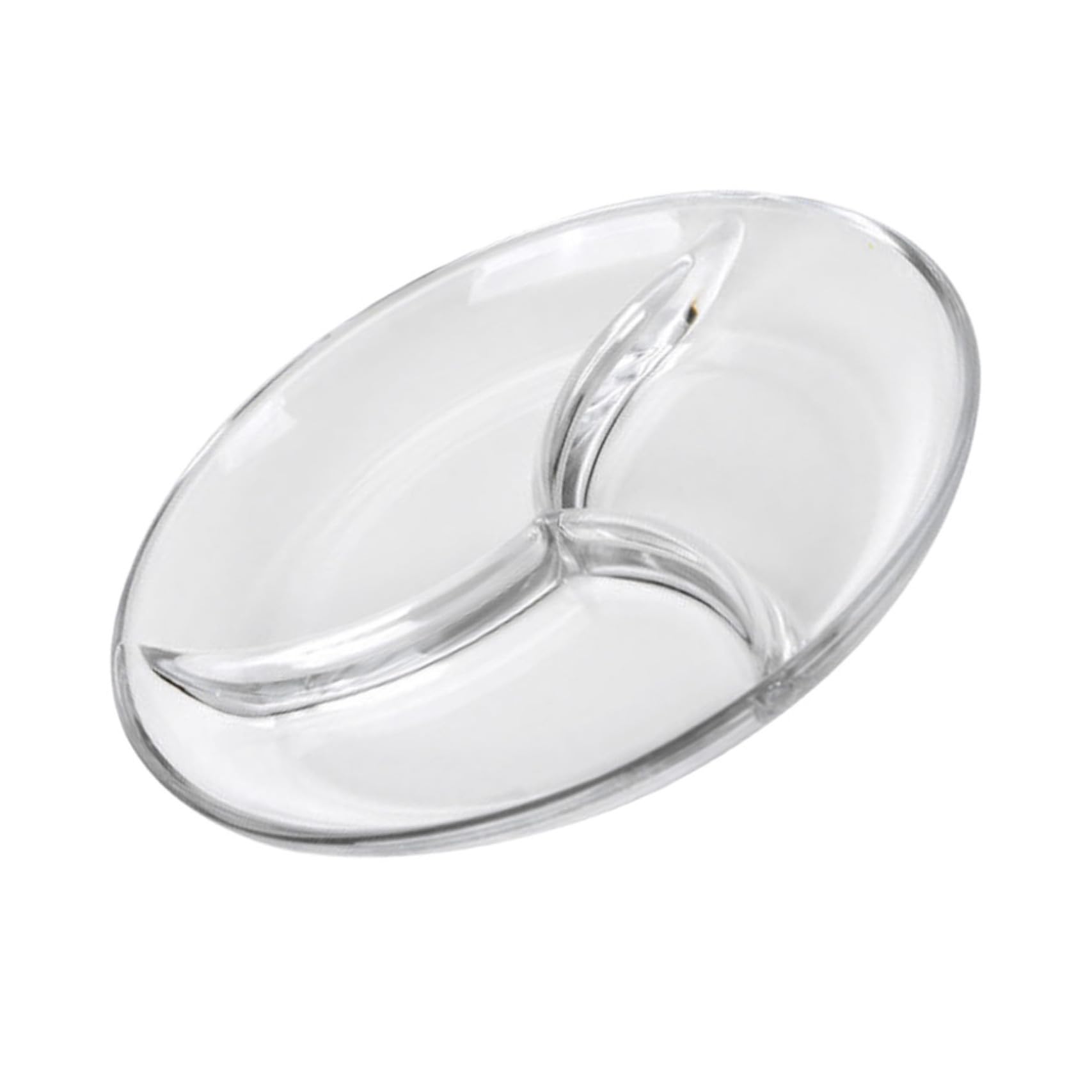 Mikinona Assiette Divisée en Verre Trempé à Trois Compartiments, la Cuisine | Plateau Transparent, Usage Maison et Hôtels, Format Pratique, Alimentaire, Style Sobre et Unique