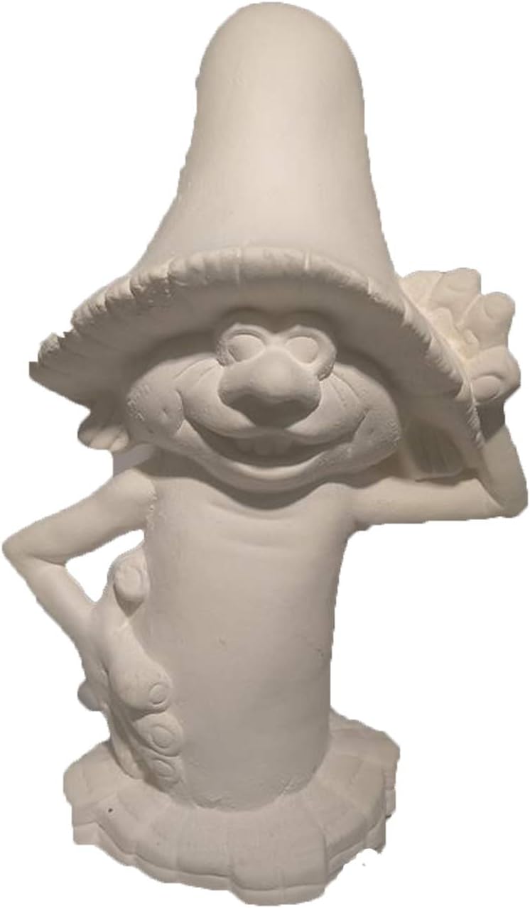 Gregg Mushroom 8 Ceramic Bisque, Ready to Paint