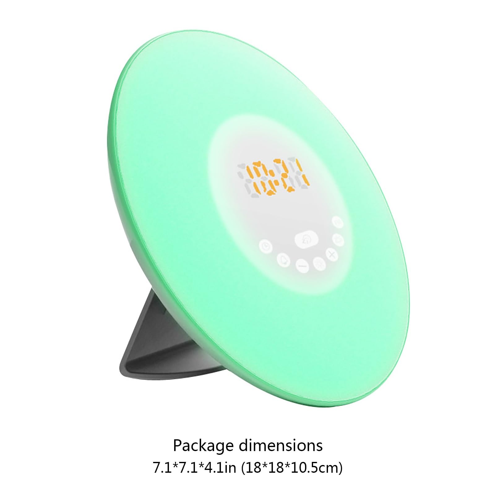 Réveil Lumineux Sunrise Alarm Clock, Lumière Naturelle et 6 Sons De La Nature avec Radio FM, Fonction Snooze, Lampe D'ambiance Multicolore pour Chambre à Coucher, Compact
