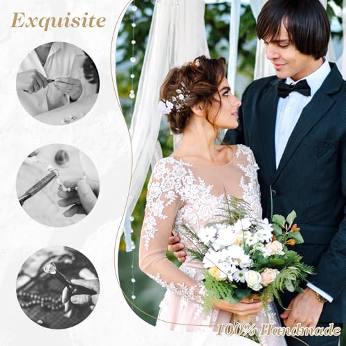 GEEHUA Flower Bride Wedding Hair Vine, Pearl Strass, acessórios para cabelo de noiva de folha de pra