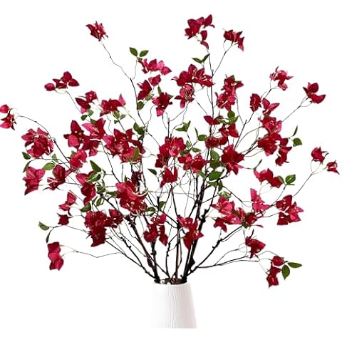 Artificial Bougainvillea Flower Branches Silk Bougainvillea Stems Cover