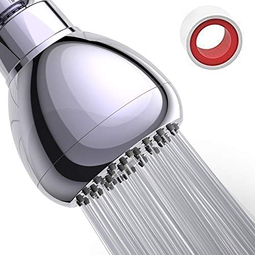 Preisvergleich Produktbild Hochdruck-Duschkopf, 7,6 cm, fester Duschkopf, verstellbares Metall-Kugelgelenk, wassersparender Regenduschkopf für geringe Durchfluss-Duschen, poliertes Chrom