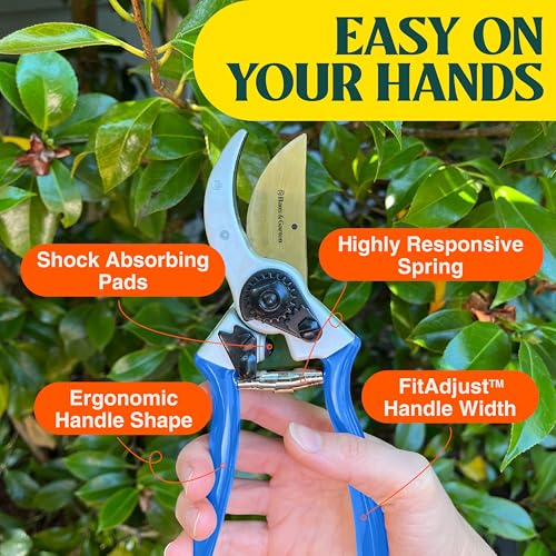 Image of Haus & Garten ClassicPRO 8.5 inch Premium Titanium Bypass Pruners - Use as Garden Shears Pruning Shears for Gardening, Hand Pruners, Handheld Garden Clippers, Scissor Clipper Tool