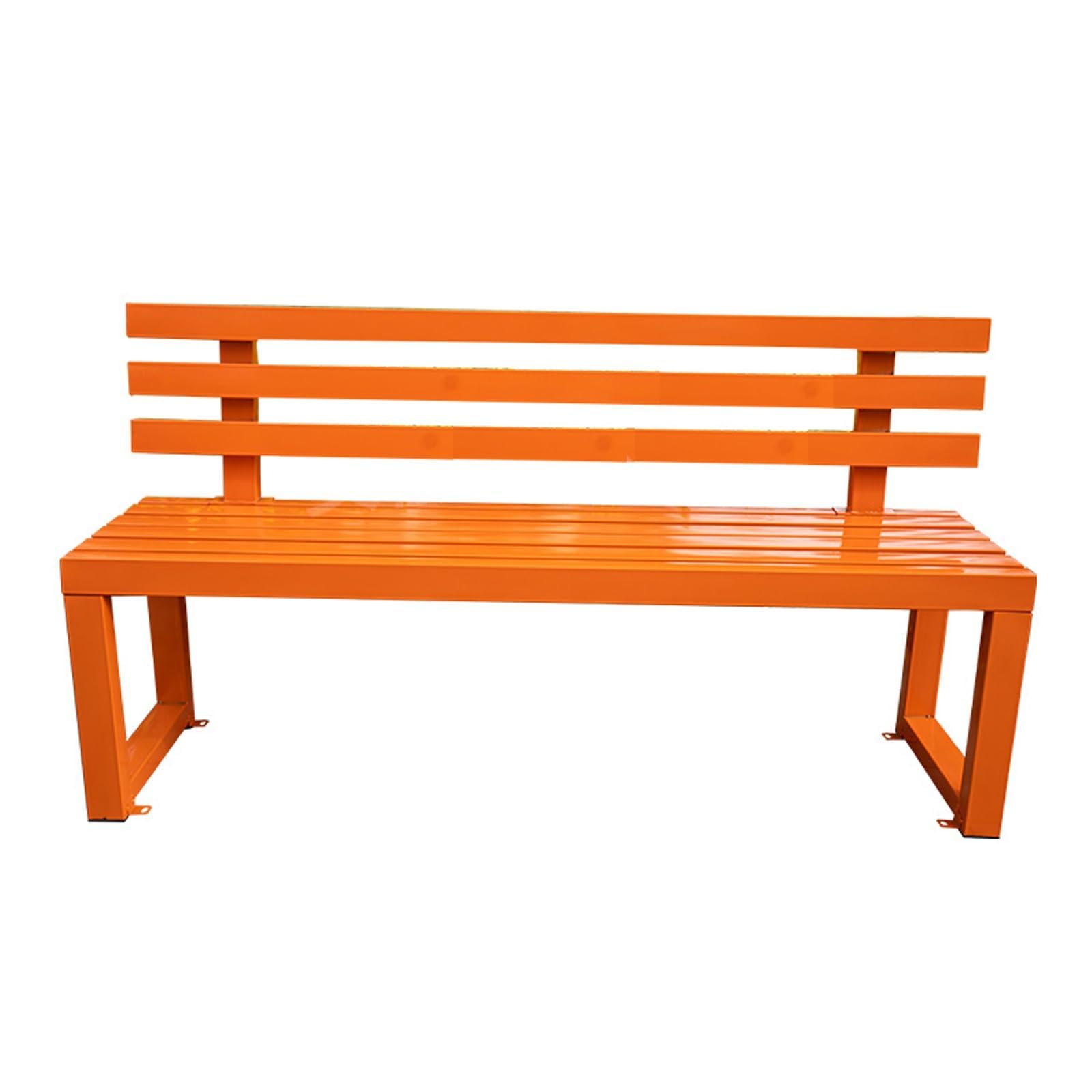 Banco de respaldo de metal resistente a la intemperie, de hierro forjado y acero galvanizado pesado para jardín, patio y parque (100 cm / 39.3in)