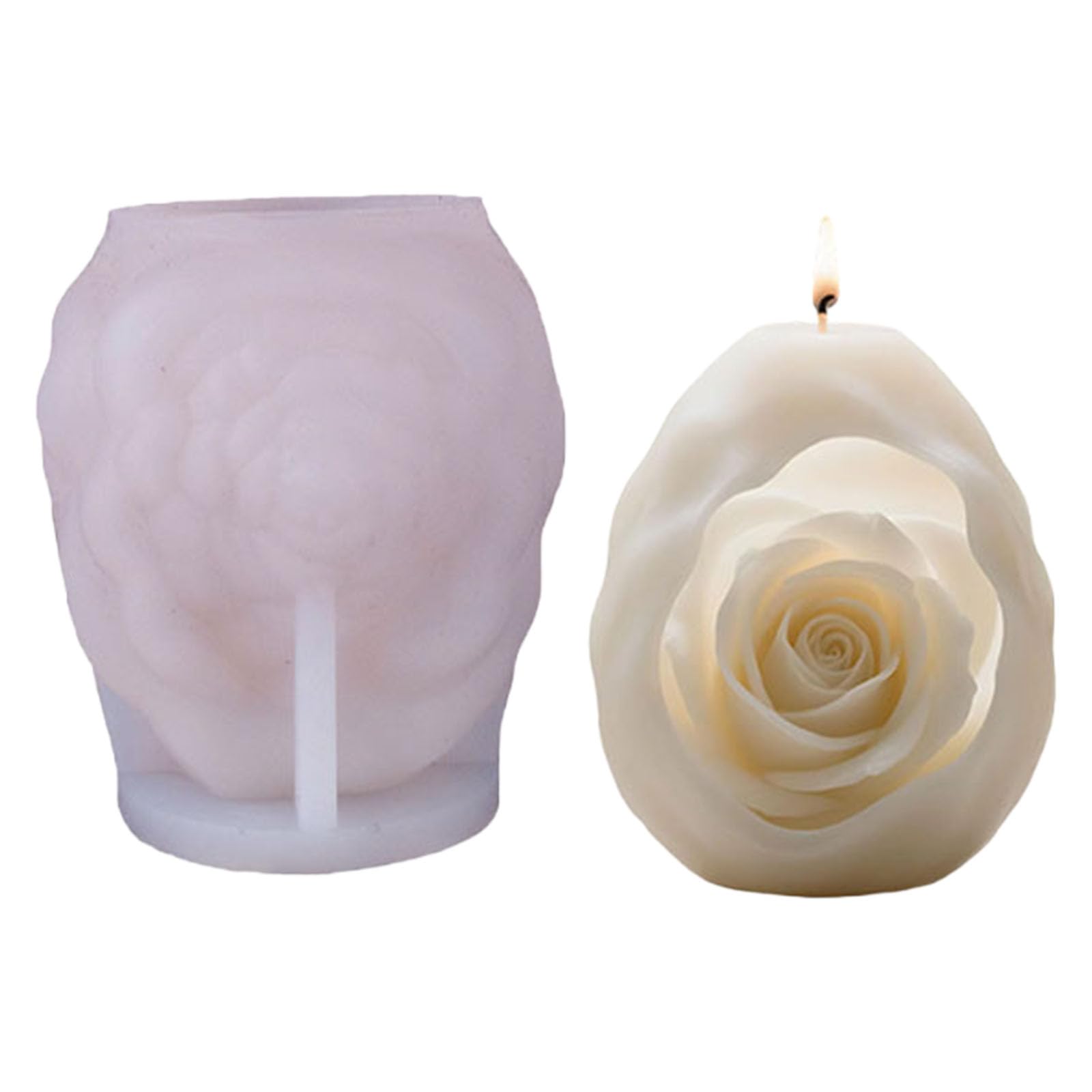 NEWFT Rose Flower Shape Silicone Molds for Epoxy Resin Making Soap Floral Silicone for Gypsum Decoration Rose Making Mold