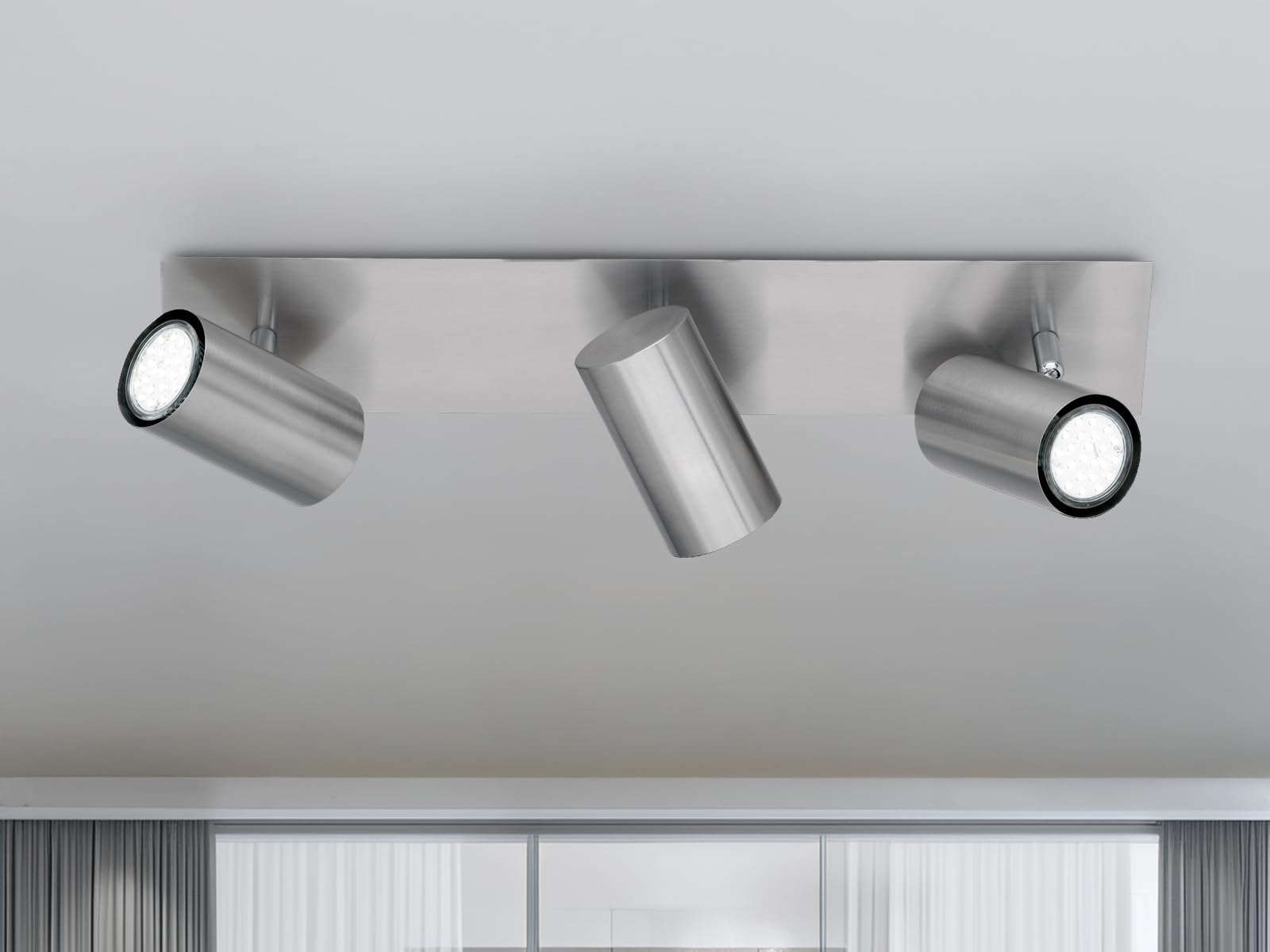 Trio Leuchten Spotbalken 3-flammig GU10 48 cm Nickel matt 802400307