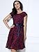 MIUSOL Women's Vintage Floral Lace Contrast Bow Cocktail Evening Dress, Dark Red and Purple, XX-Large