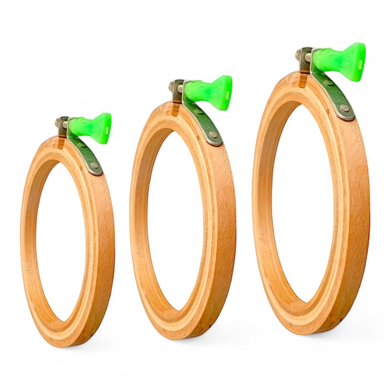 5,6,7 INCHS Embroidery Wooden Hoop(3 PLY, Pack of 3),Wooden Hoop Ring for Embroidery Kit,Wooden Embroidery Hoop Ring Frame,Wooden Frames for Craft Hoop Frame,Mini Wooden Hoop, Embroidery Frame Wooden-image-27