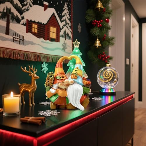 Gartenzwerge Dekoration Für Haus - Herbstdeko Gartenzwerg - Harz Figur Saisonale Herbstdekoration Für Tisch Innen Außen Garten – Bild 3