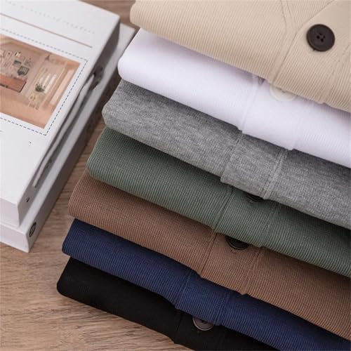 Mens Knitted Cardigan Sweater Spring Loose Fit V-Neck Collar Sweater Outwear with Pockets4