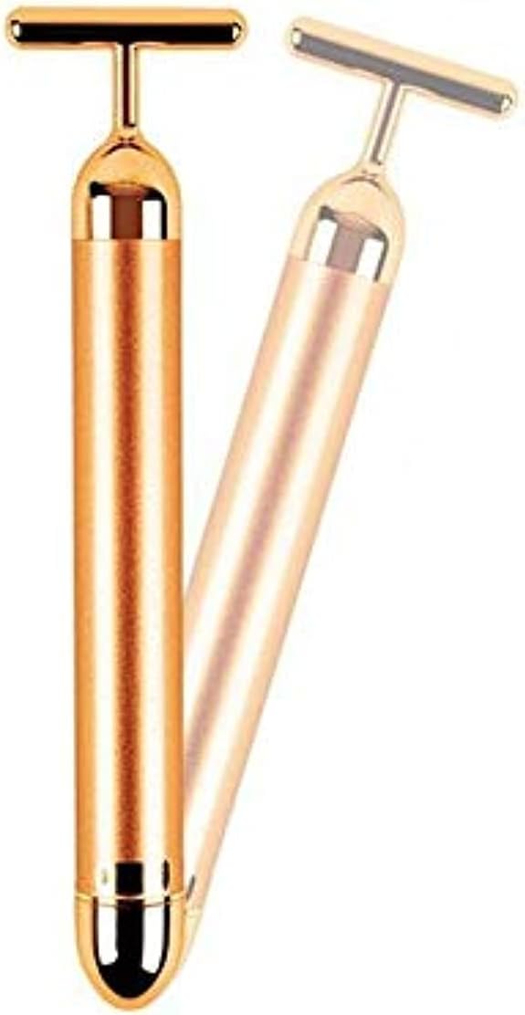 Other Face Massager 24k Gold Electric Facial Pulse Head Massage Tool Face Lift Kit Anti Aging Anti Wrinkle Treatment Remover Tighten Skin Beauty Bar Cleanser