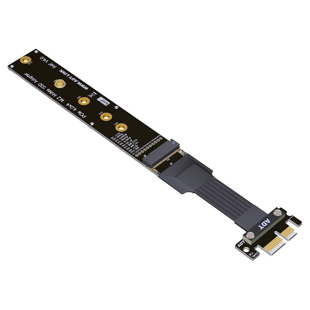 Cable M.2 NVMe SSD a PCIe 4.0 X1 soluciona falta de espacio en placa con extensor de 50 cm 5