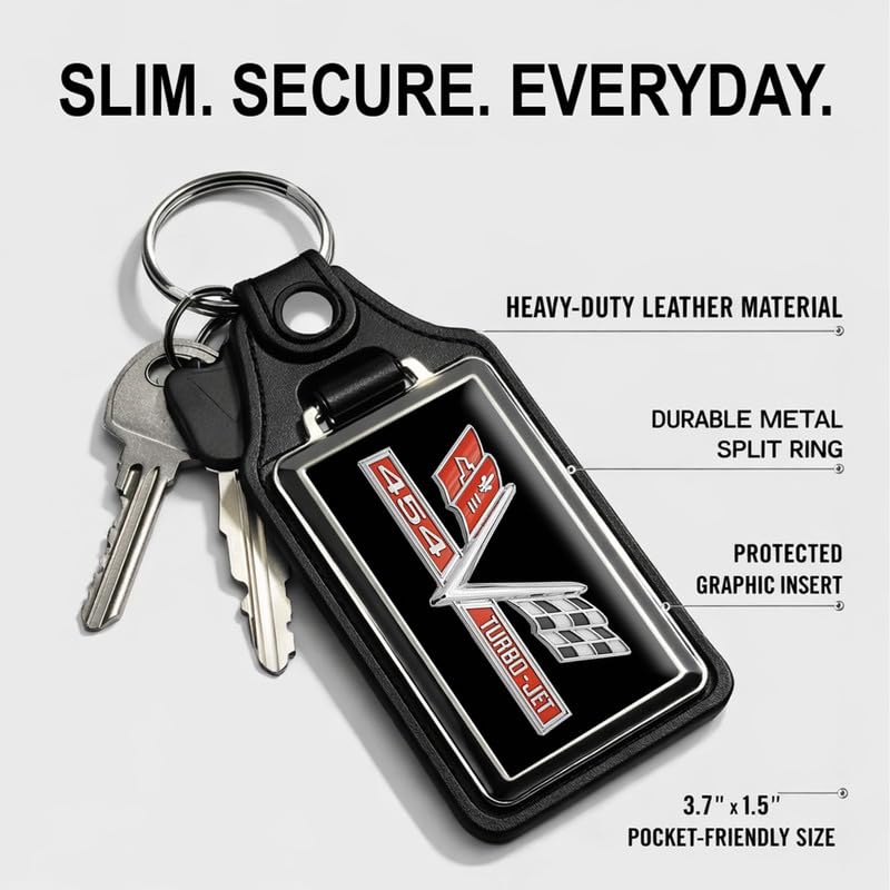 Image of Brotherhood 1965-1967 Compatible with Chevelle 454 Turbo Jet Engine Design Key Chain Key Holder Key Ring For Men Heavy Duty Car Key Ring For Men and Women