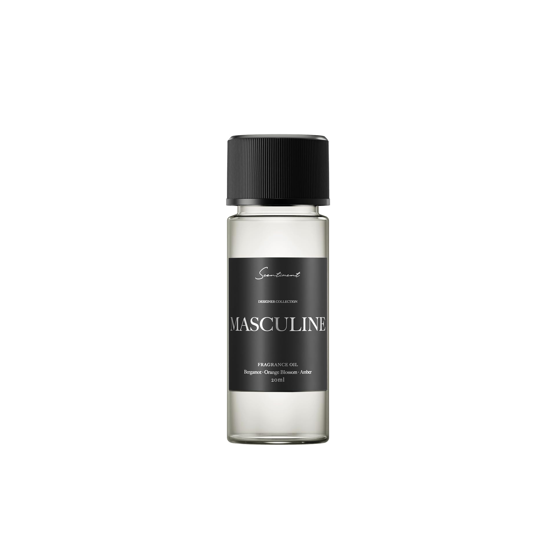 Scentiment - Masculine Designer Collection Diffuser Oils | Aromatherapy Home Fragrance | Luxurious Scent with Notes of Bergamot, Orange Blossom, Amber, 20ml