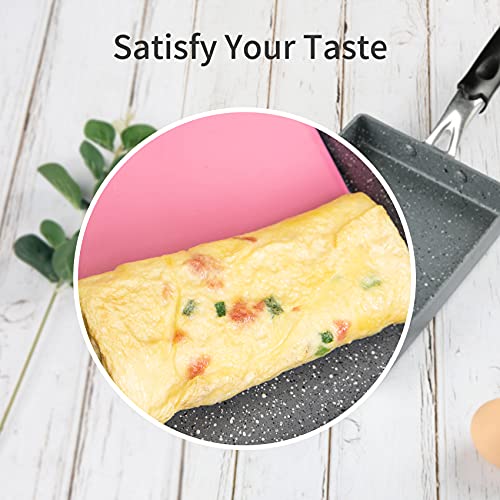 Ratwia Japanese Omelette Pan,Non-Stick Tamagoyaki Egg Pan Small Frying Pan With Anti Scalding Handle,6"X 7" Rectangle Pan With Silicone Spatula & Brush,Gray #TOP5