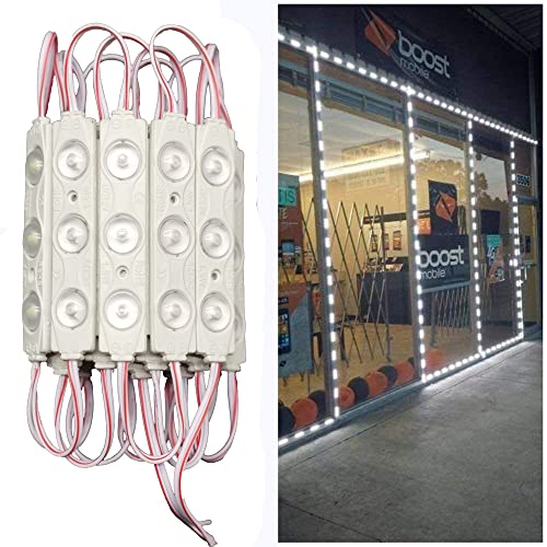 TeiNewBy LED Module, LED Window Light White 100pcs 49.8 Ft 2835 SMD 150LM IP65 Waterproof Decorative Light for Letter Sign Advertising Signs with Tape Adhesive Backside (White Light) by TeiNewBy - Used condition - US$32.91