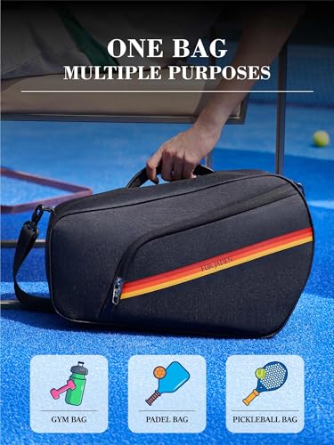 Image of FUR JADEN The Gameface Padel & Pickleball Structured Sport Bag Cum Gym Bag I Dedicated Compartment for Rackets I Separate Compartment for Shoes /Towel I Detachable Shoulder Strap I Structured Design