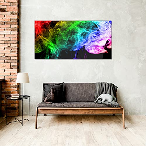 Tableau en verre pour salon moderne solution déco murale fumée colorée - 4