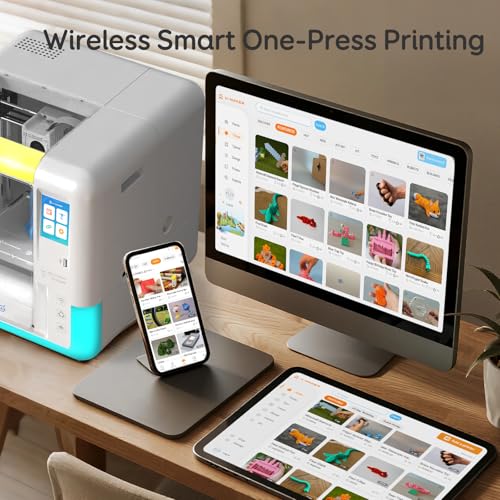Image of AOSEED AI 3D Printer for Kids, Fast 400mm /s, 1500+ Models, Enclosed Safe