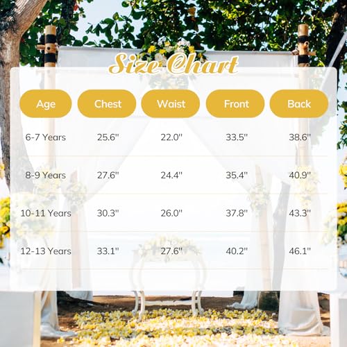 American Trends Girls Ruffle Sleeve Dresses Boho A-Line High-Low Maxi Dresses for 6-13 Years Formal Dress for Wedding Party4